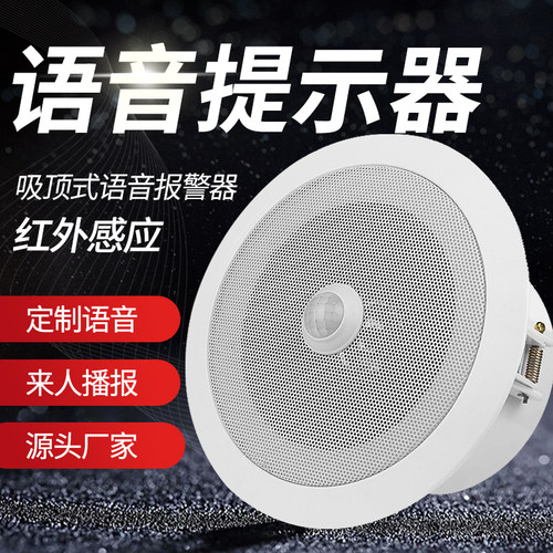 人体感应语音提示器定时语音播报器吸顶感应喇叭厕所红外感应音响