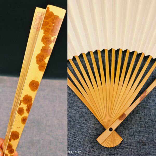 重器收藏精品苏工名家余道平精制老料满紫红花云南湘妃折扇2号