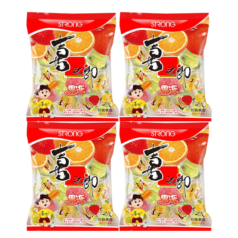 喜之郎果冻360g*4什锦混合水果乳酸果冻儿童休闲零食小吃布丁