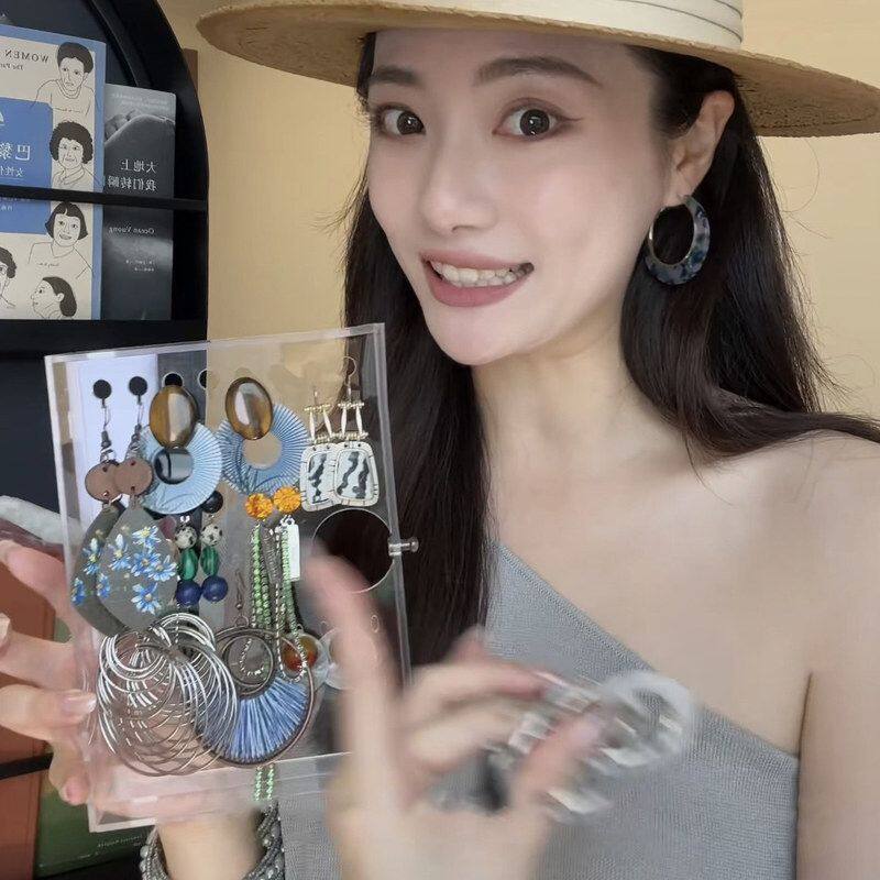 夏日海边耳饰耳环流苏方形圆圈