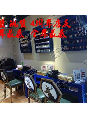 新款覆古做旧美甲桌单人双人三人美甲桌美甲台地中海风格美甲桌