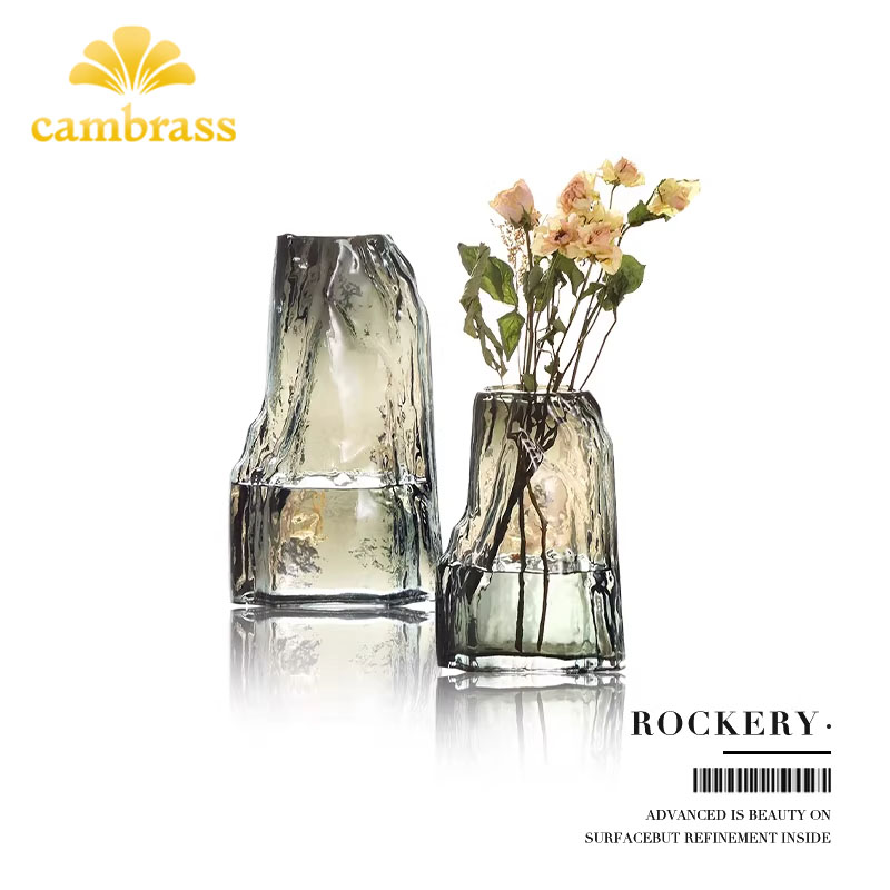 cambrass花瓶摆件客厅插花摆件轻奢高级感简约创意玻璃插花器餐桌