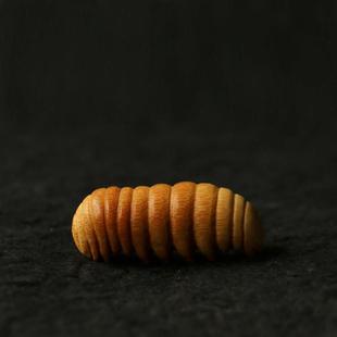 纯手工雕刻天然实心竹小毛毛虫竹雕小摆件精磨一体竹制小虫子把件