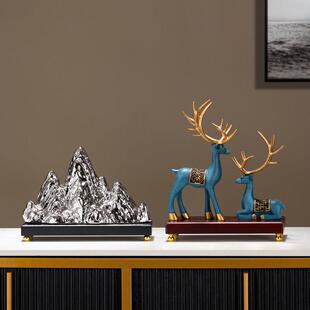 新中式陶瓷金山银山摆件客厅玄关办公室博古架假山景观装饰工艺品