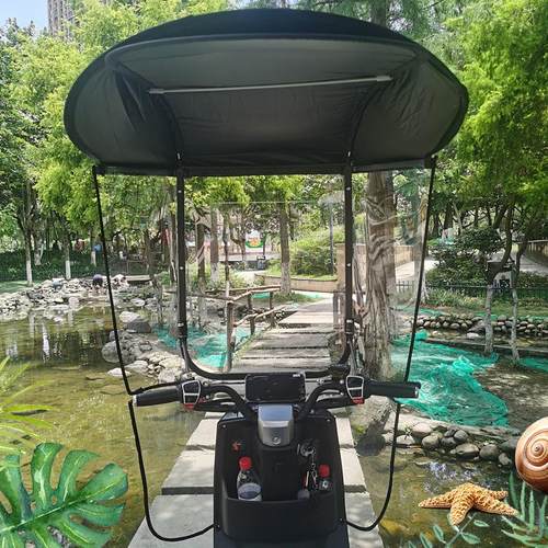 新款电动摩托车防晒挡雨棚电瓶车防雨挡风罩加厚遮阳伞雨篷蓬车棚