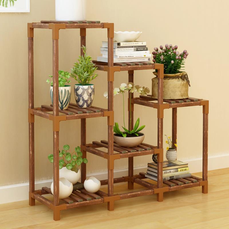 多肉阳台花架置物架多层客厅实木窗台花架子室内植物盆栽花盆架