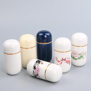 陶瓷茶叶罐 红茶绿茶罐 醒茶罐茶叶盒便携旅行茶罐香粉罐茶罐订制
