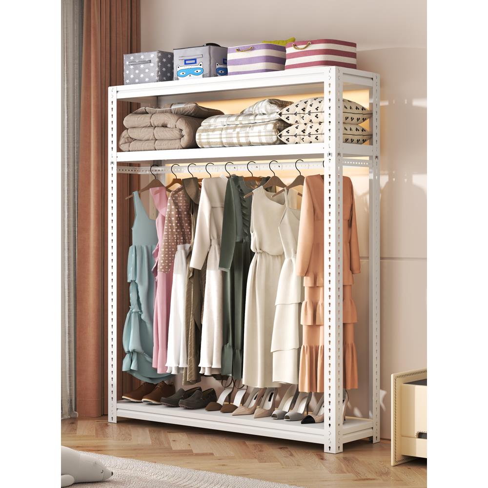 家用货架衣柜卧室简易开放式挂衣架公寓出租房宿舍衣橱收纳置物架