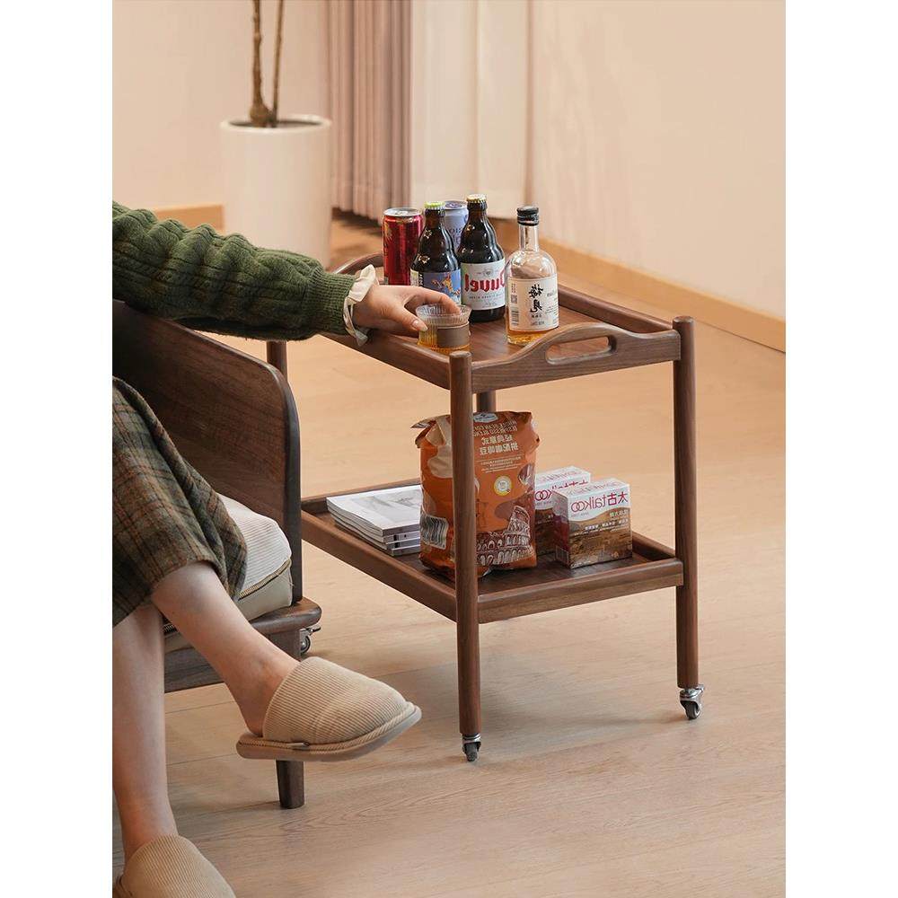 北美黑胡桃木实木边几家用客厅小推车带滚轮可移动沙发角几小茶几,住宅家具,移动边几/推车,淘宝优惠券,粉丝福利购,淘宝优惠卷