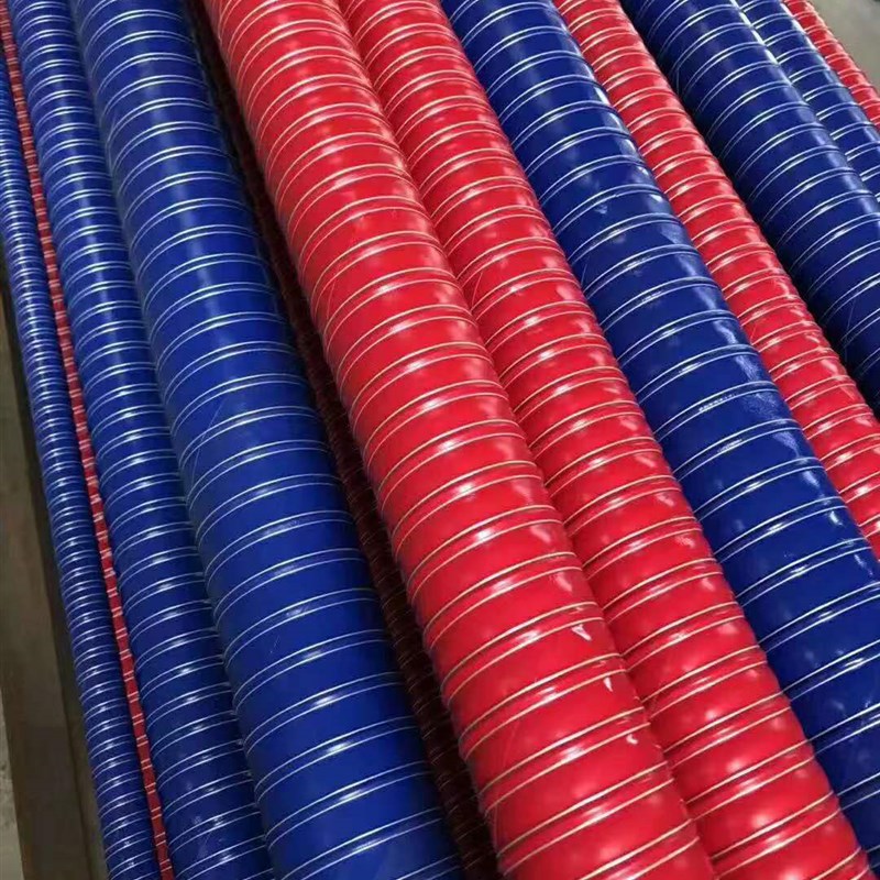 红色高温风管矽胶管耐300度50 80 150 200耐高温软管耐高温钢丝管