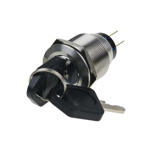 WZAZDQ19mm22mm金属按钮开关钥匙按钮不锈钢旋钮转换开关