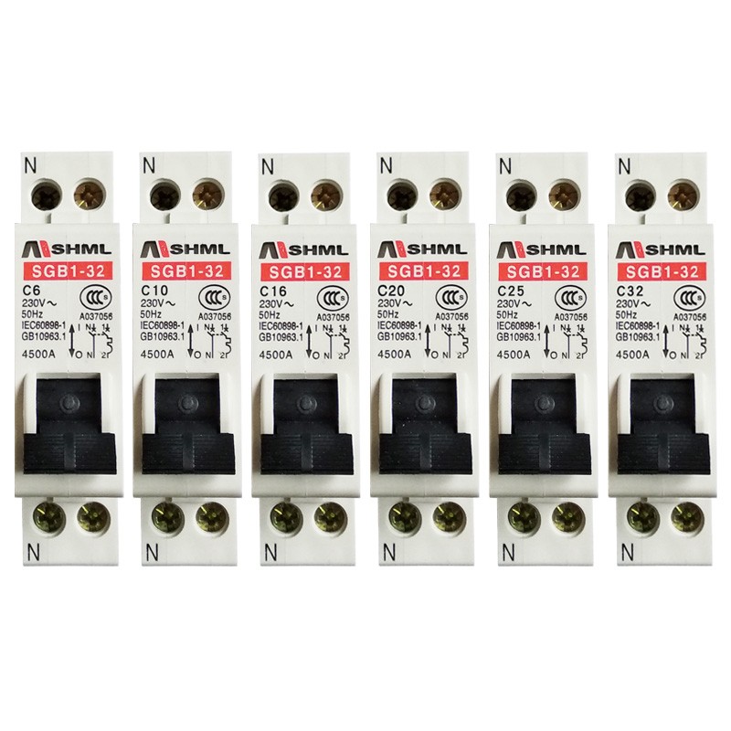 上海梅兰日兰 SGB1家用保护器空开断路器空气开关1p+N带零线孔16a