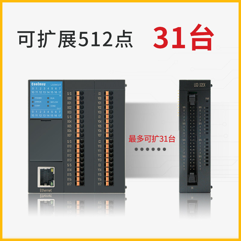 顾美L02可拓展型PLC卡扣式可编程逻辑控制器 温度 模拟量 国产,搬运/仓储/物流设备,机械式停车设备（立体停车库）,淘宝优惠券,粉丝福利购,淘宝优惠卷