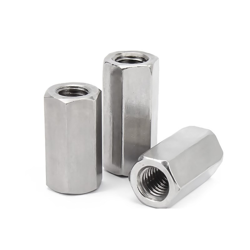 316L不锈钢六角加长螺母M3牙条丝杆连接螺丝帽螺母柱M4M5M6M8-M20