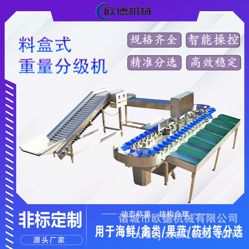 转盘式料盒海鲜分选机 丑橘沃柑水果等级分选设备 鸡翅鸡爪分拣