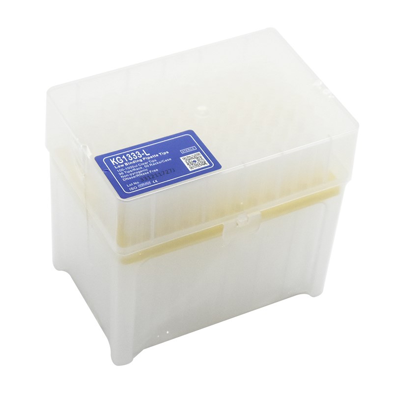 Kirgen科进 1250ul低吸附吸嘴1ml加长盒装移液枪枪头吸头KG1333-L