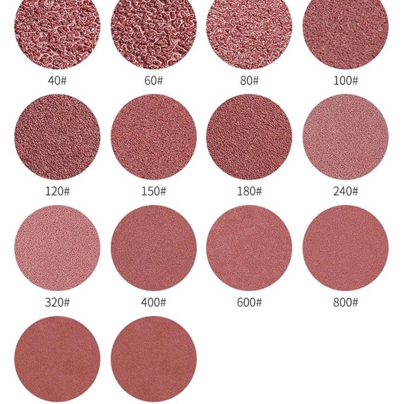 新款5寸PKE51红砂拉绒片 拉绒圆盘砂纸气动打磨片背绒植绒网