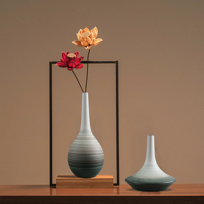 创意新中式陶瓷花瓶摆件客厅酒柜餐桌面插花器样板房玄关软装饰品