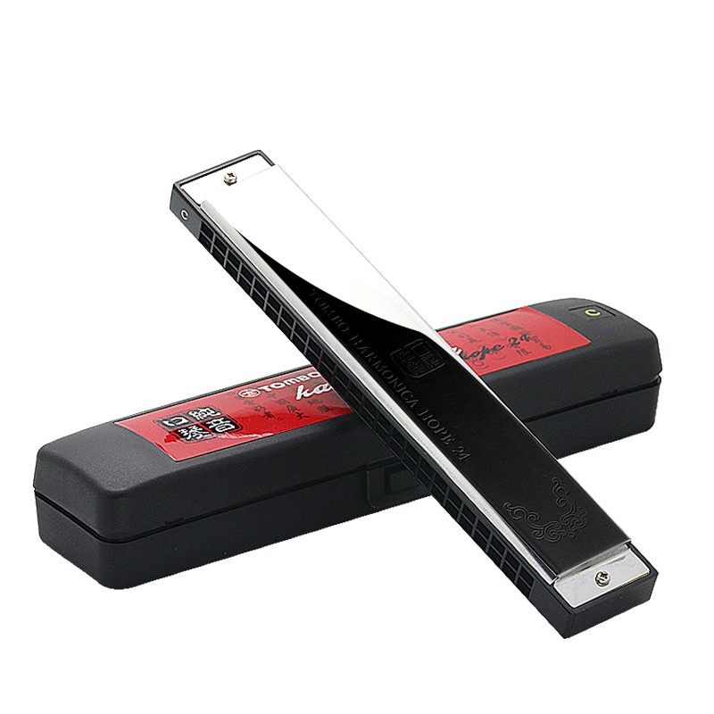 通宝复音6624P纯音口琴高级成人专业24孔降升# D E F G A B C 调