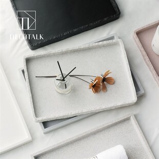 北欧砂岩浴室置物盘样板间香薰托盘客厅茶几摆件卧室衣帽间收纳