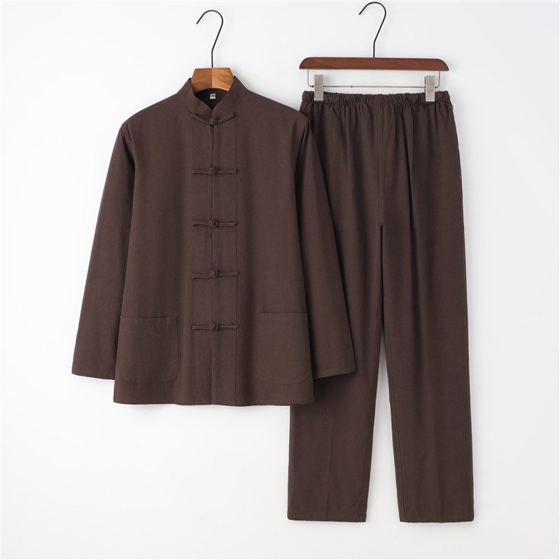 唐装男纯棉老粗布长袖套装上衣裤子两件套中国风盘扣大码中式汉服,男装,唐装,淘宝优惠券,粉丝福利购,淘宝优惠卷