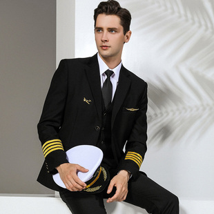 空少制服外套男飞行员服装机长制服职业西装演出服年会礼服男西服
