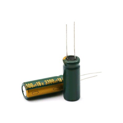 高频 电解电容 16V/3300UF 10*25MM铝电解 直插 电容器(5个)