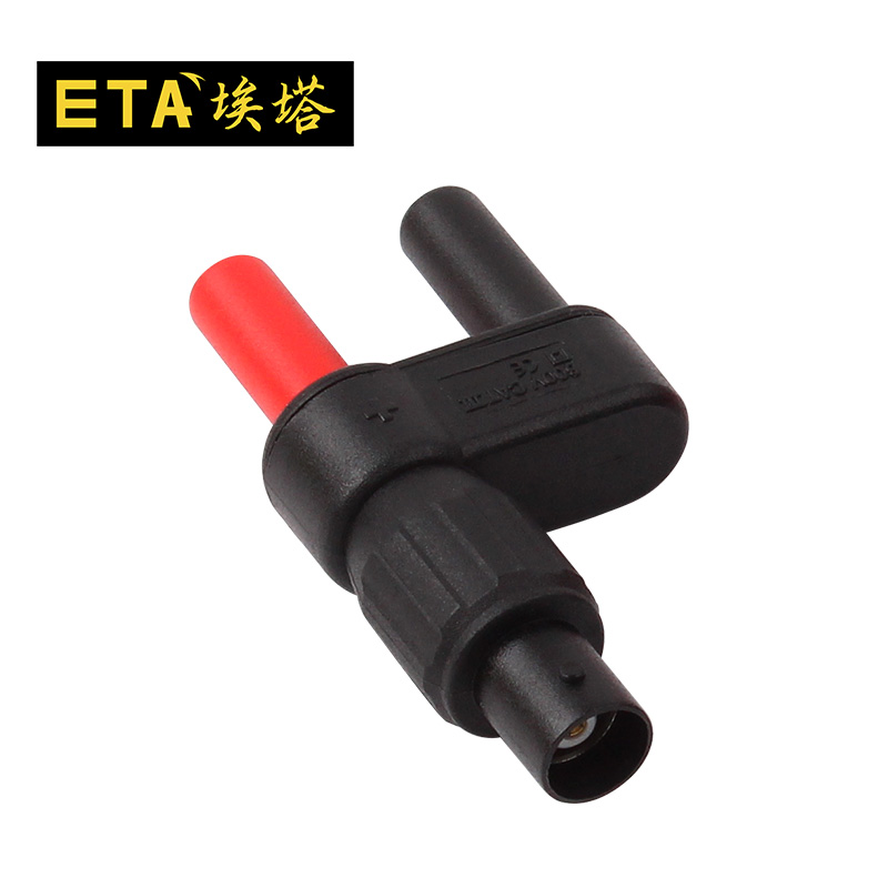 ETA3251 BNC公头转4mm双z插转接器 示波器万用表配件安全型转接头