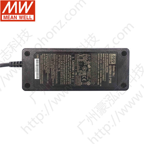 明纬GST90A系列12V电源适配器DC15/19/24/48V三插P1M接口节能替GS