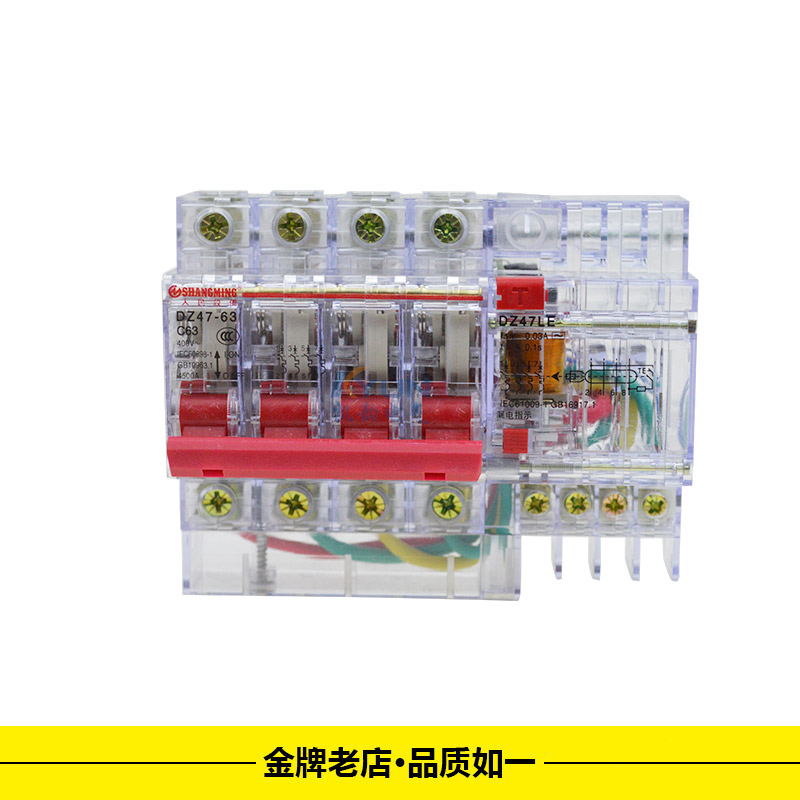 DZ47LE-63漏电断路器透明开关380V空气家用2P保护器3P63AY单相220