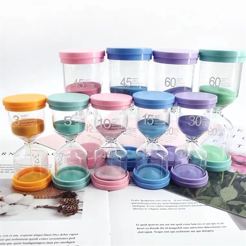 安全防摔沙漏计时器儿童漏斗学生3/10/30分钟一套半小时小流沙瓶