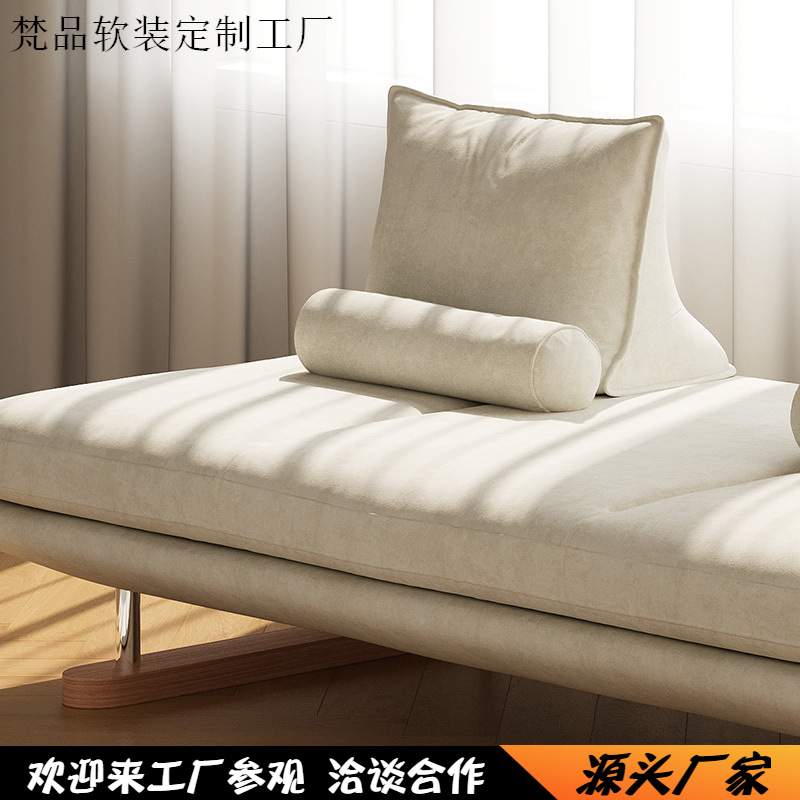 原木风prado普拉多布沙发棉麻设计师大小户型客厅双面无扶手组合