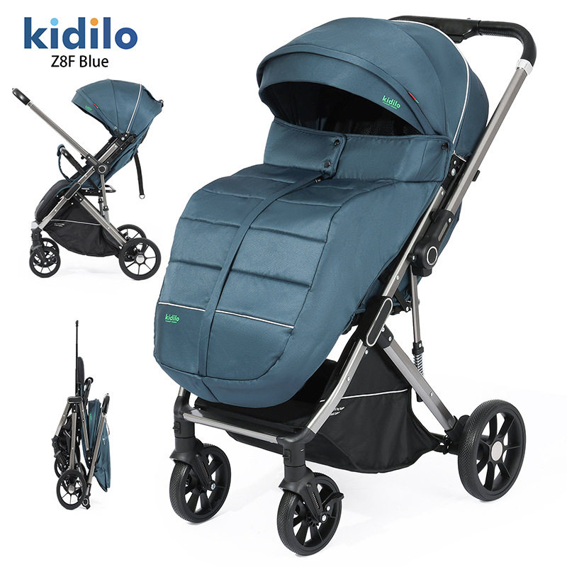 kidilo轻便婴儿手推车可折叠可坐躺宝宝遛娃神器带脚套跨境批发