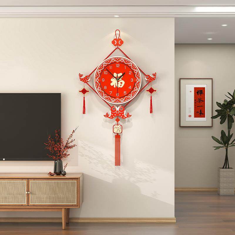 挂钟客厅钟表高级喜庆中国风家用装饰挂墙餐桌背景创意时钟免打孔,纺织面料/辅料/配套,纺织机械配件,淘宝优惠券,粉丝福利购,淘宝优惠卷