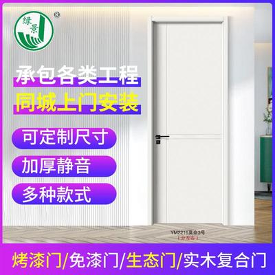 轻奢套装实木无漆门室内免漆房间复合生态门简约风隔音卧室烤漆门