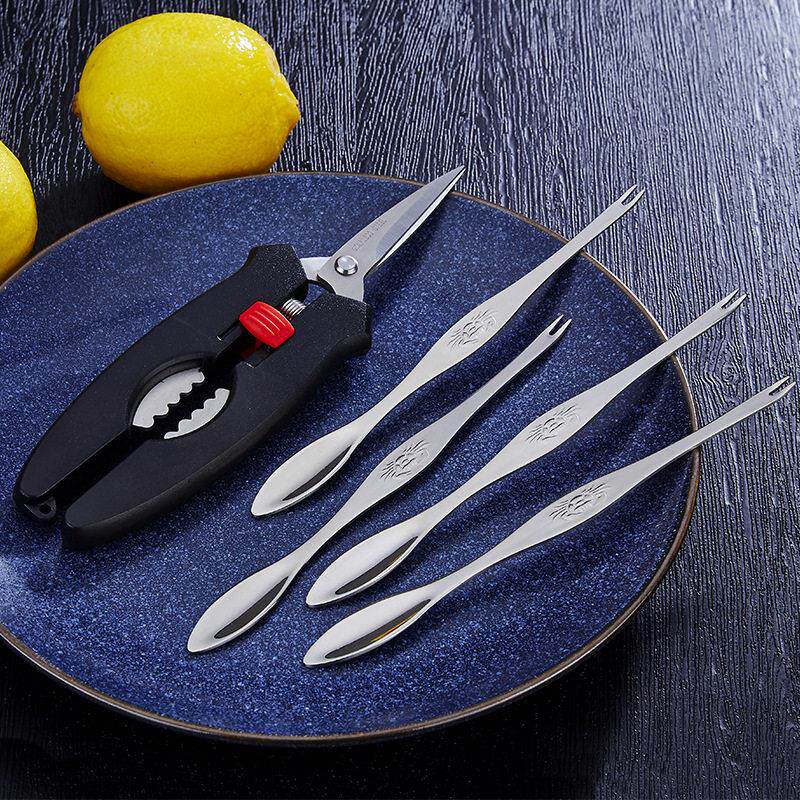 吃蟹工具套装不锈钢蟹剪蟹针剥蟹钳夹子蟹八件送礼大闸蟹工具套装