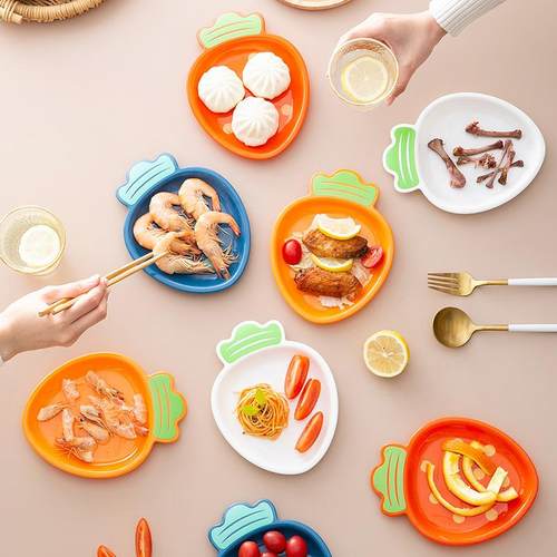 吐骨碟家用创意塑料盘子餐桌放菜小吃蛋糕盘子凉菜放垃圾小碟子