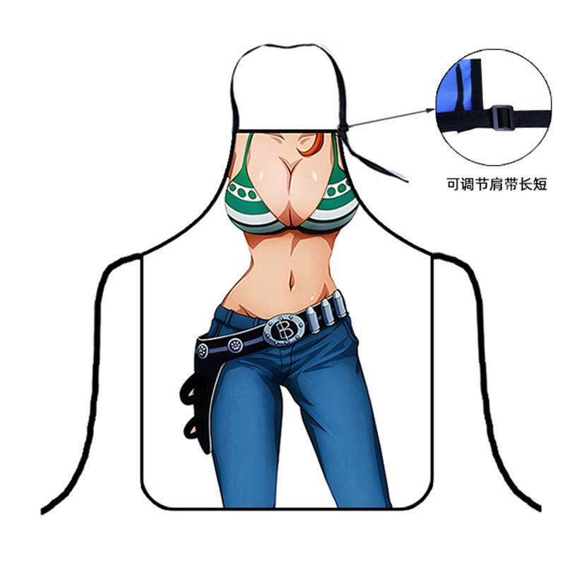 跨境货源围裙创意个性趣味卡通围裙年会节日活动围裙