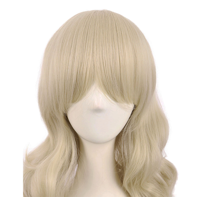 潼漫 假发女长发动漫cos高温丝大波浪长卷发奶金色齐斜刘海全头套,美发护发/假发,演出假发,淘宝优惠券,粉丝福利购,淘宝优惠卷