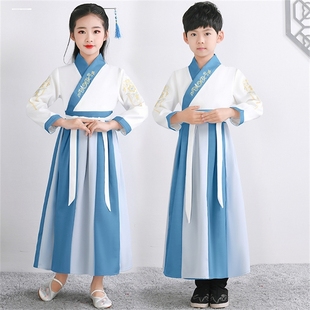 幼儿童古装汉服男童小男孩宋朝古代诗人苏轼古诗词朗诵表演出服装