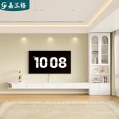 法式 奶油风悬空电视柜背景墙客厅电视机柜落地酒柜收纳储物柜9D91