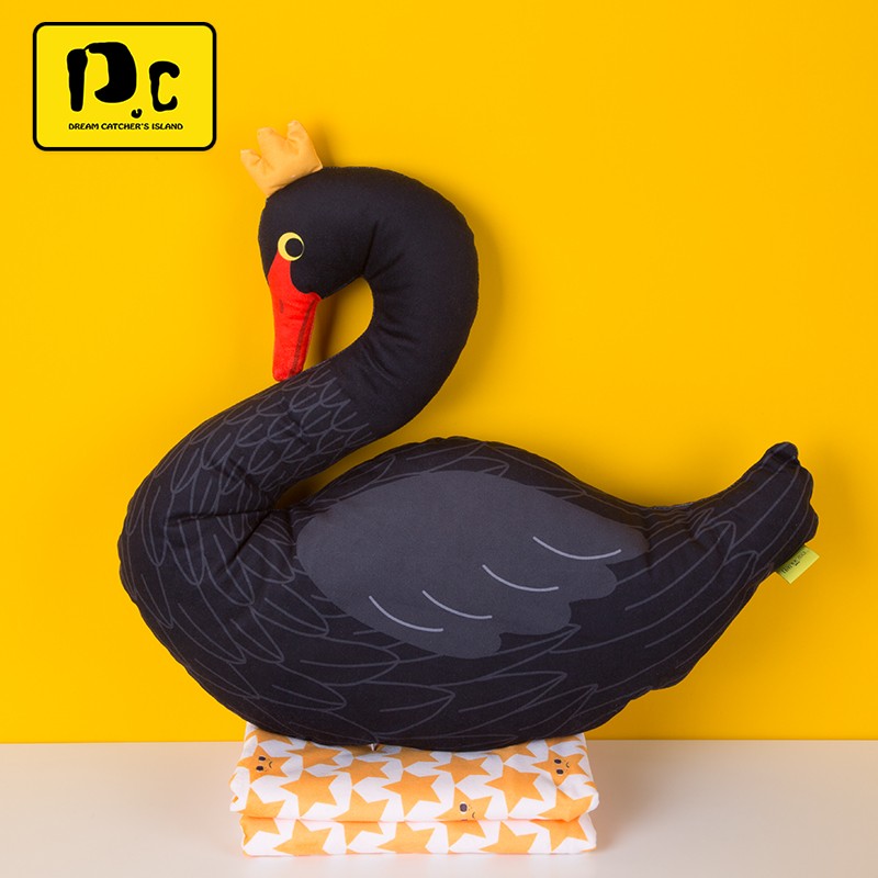 捕梦岛 天鹅抱枕被子两用空调毯 可爱办公室家居午休腰靠盖毯礼物