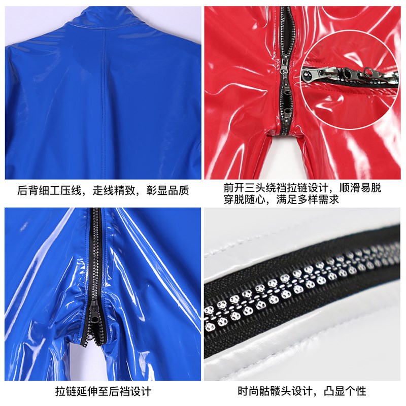 欧美时尚镜面乳胶氨紧身衣GQ08全身连体机车装影视夜场舞T台走秀