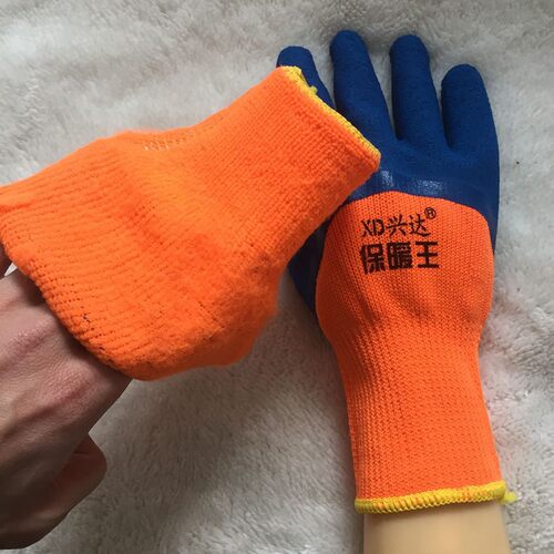 包邮保暖王加绒劳保兴达手套浸胶耐磨冬季防寒300手套厚防滑毛圈