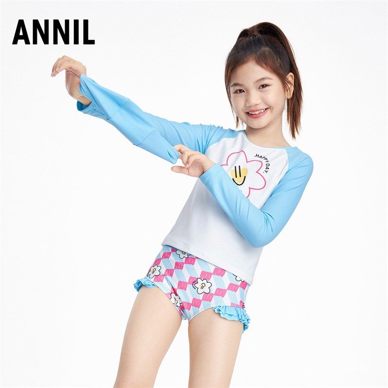 安奈儿女童装长袖分体泳衣泳裤夏季款防晒游泳衣沙滩泳装,童装/婴儿装/亲子装,泳衣裤,淘宝优惠券,粉丝福利购,淘宝优惠卷