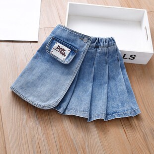 女童牛仔短裙2024春装 大童裙子儿童小宝宝半身牛仔裙时髦洋气 新款