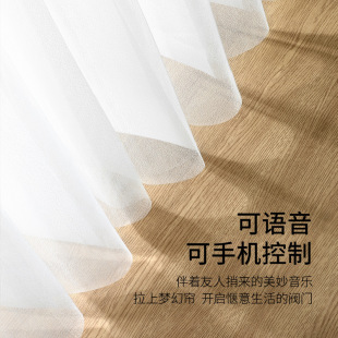 网红梦幻帘垂直竖百叶窗帘客厅落地窗遮光白纱阳台隔断帘电动