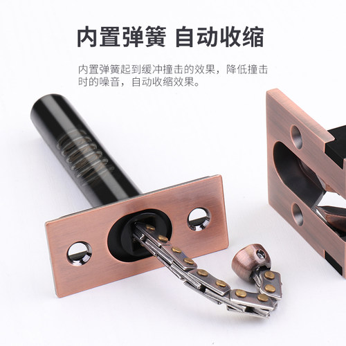 暗藏式防盗链门链酒店门栓门扣隐藏防盗锁扣防盗扣黑色安全锁链
