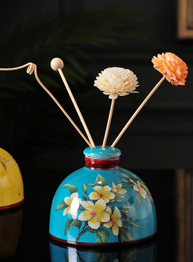 美式轻奢陶瓷家用无火香薰瓶室内装饰香薰空瓶摆件厕所藤条香薰炉