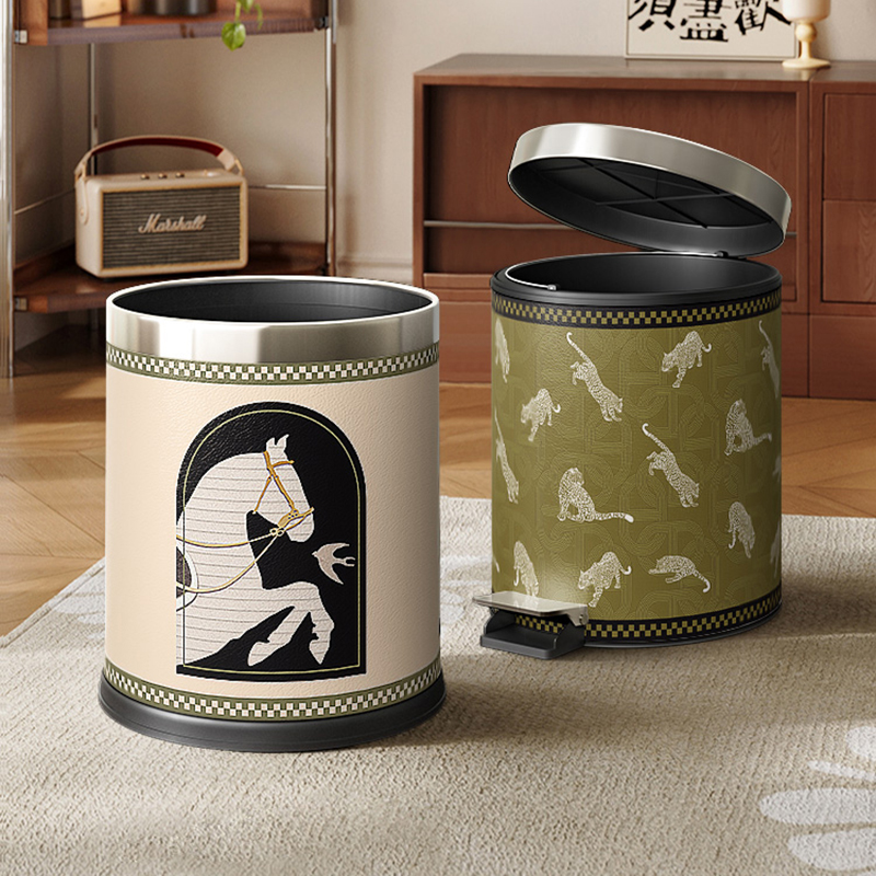 俏叮卧室客厅垃圾桶高颜值家用2025新款轻奢高档复古法式中古风